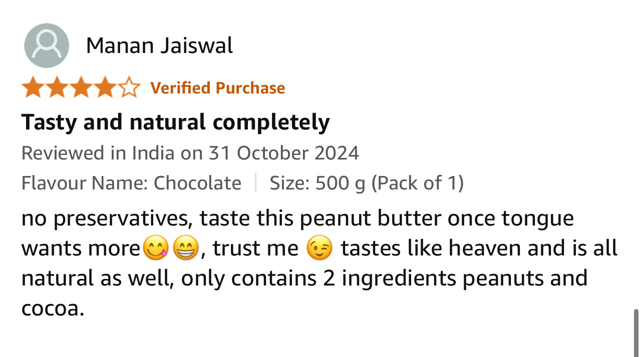 Growfitz Peanut Butter: Chocolate Flavour (High Quality) 400GM