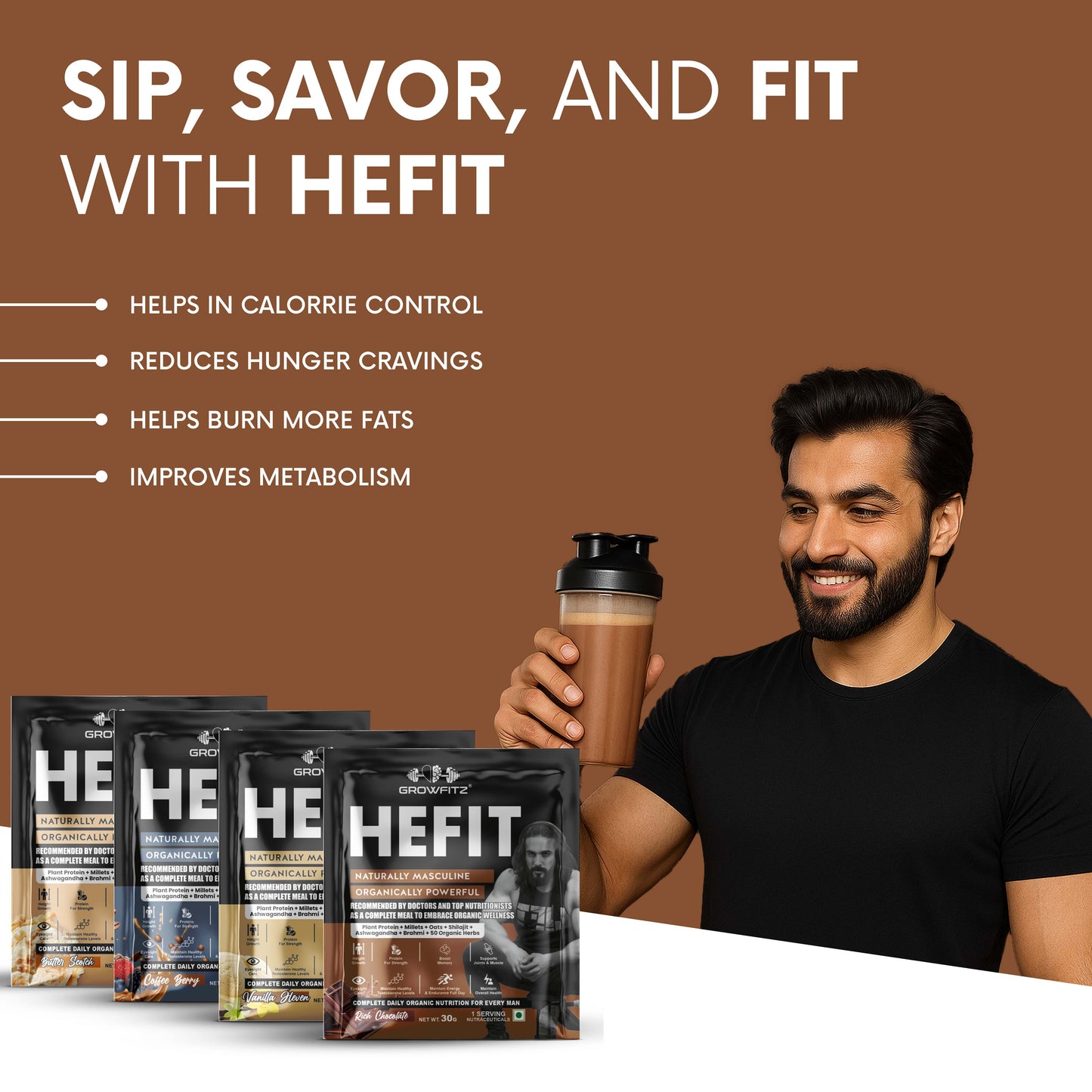 Hefit | Plant Protein – 4 Flavours | 30g x 8 Pouches