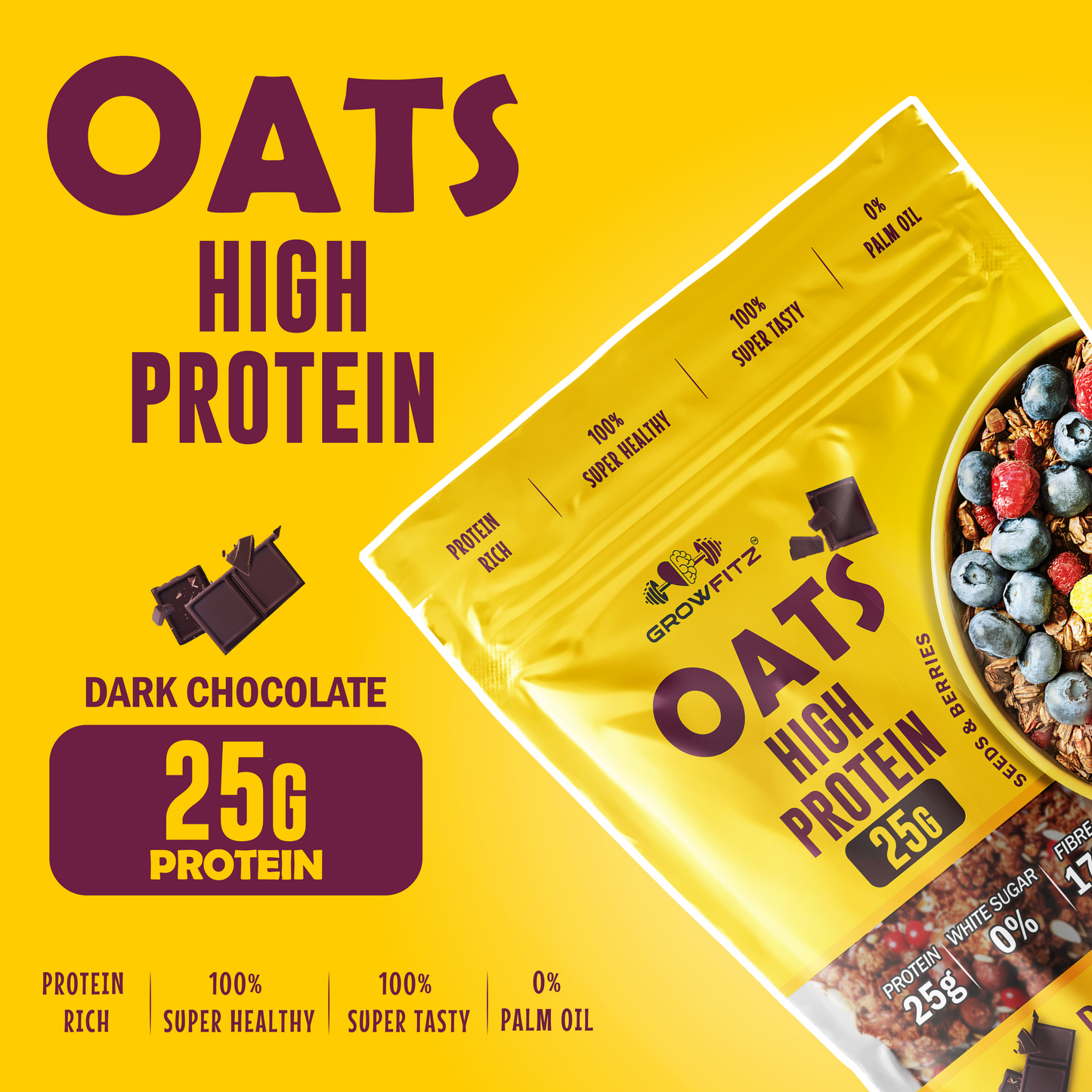 High Protein Chocolate Oats | 25g Protein | 800g