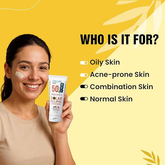 Growfitz Solar Eclipse Sunscreen SPF 50 PA++++ | Chilled, Water-Based, 50gm