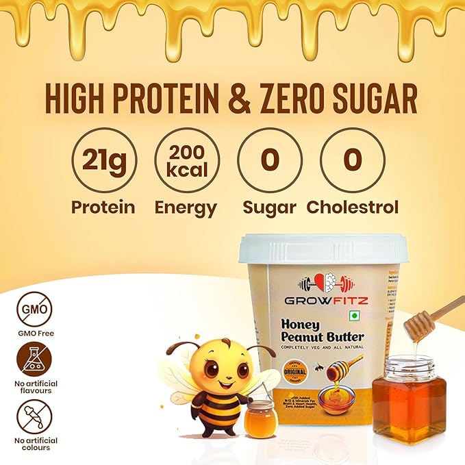 Natural Honey & Chocolate Peanut Butter | 21g High Protein | 400gram | Combo