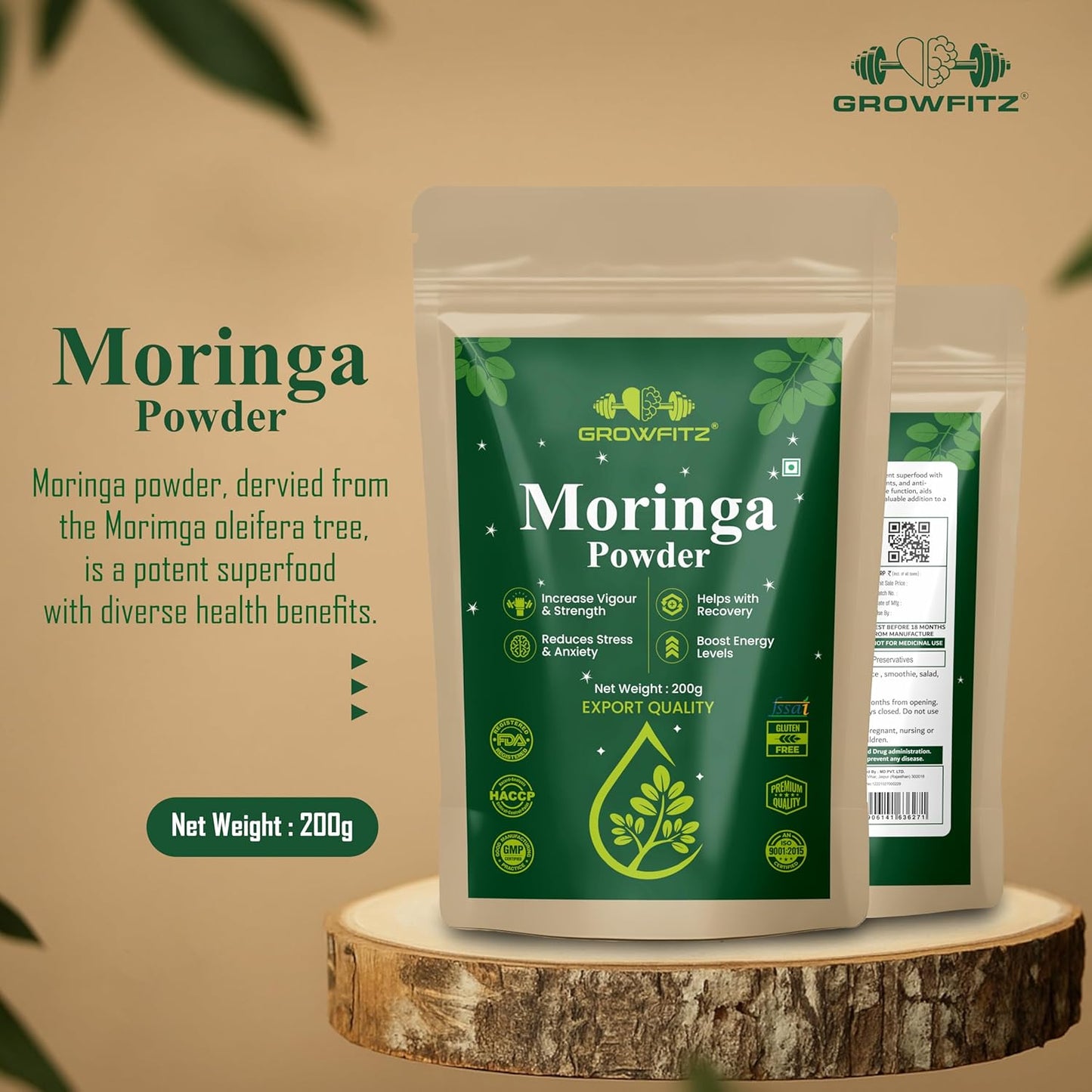 Growfitz Moringa Powder – Boost Immunity & Energy