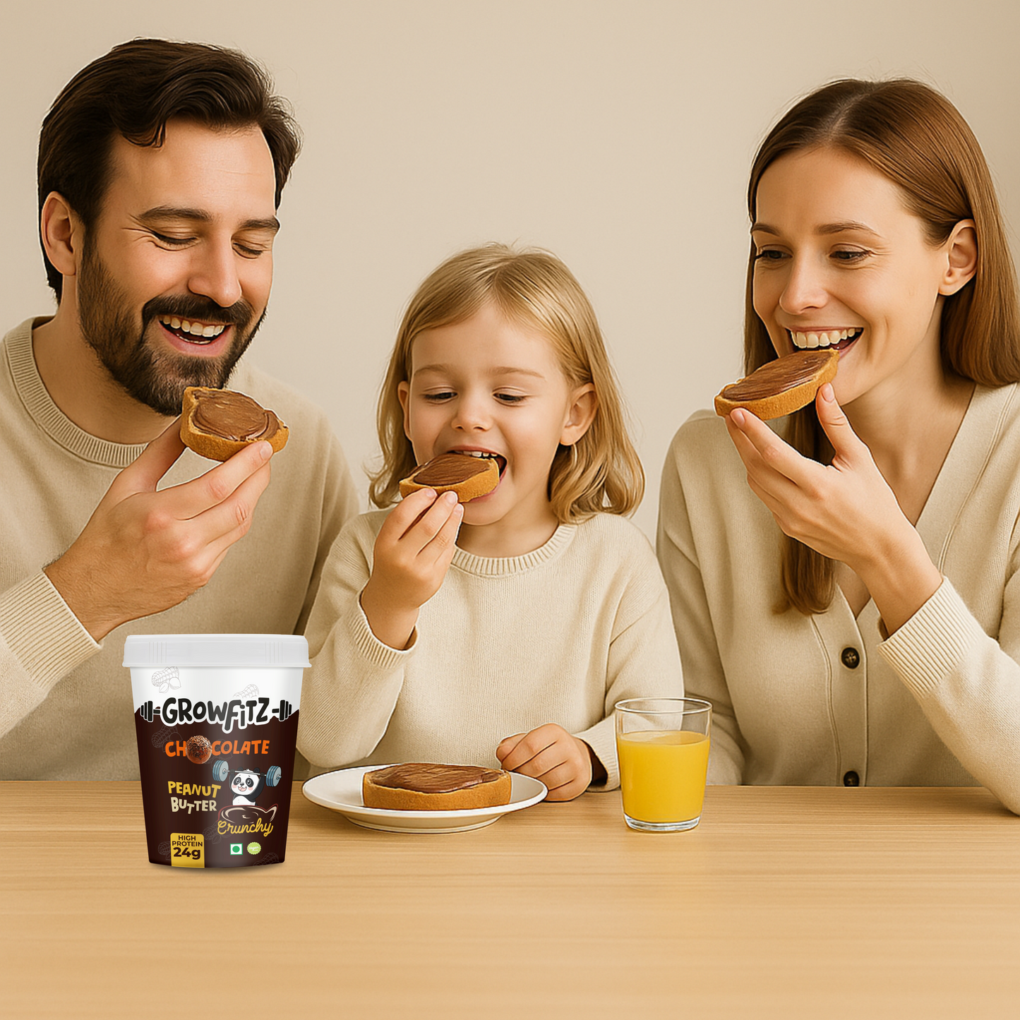 Growfitz Peanut Butter: Chocolate Flavour (High Quality) 400GM
