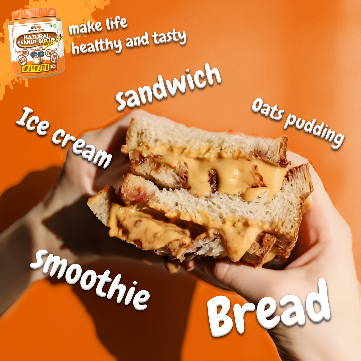 Natural Smooth Peanut Butter | 26g Protein | 800g