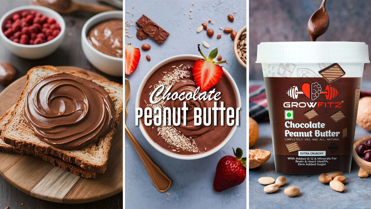 Growfitz Peanut Butter: Chocolate Flavour (High Quality) 400GM