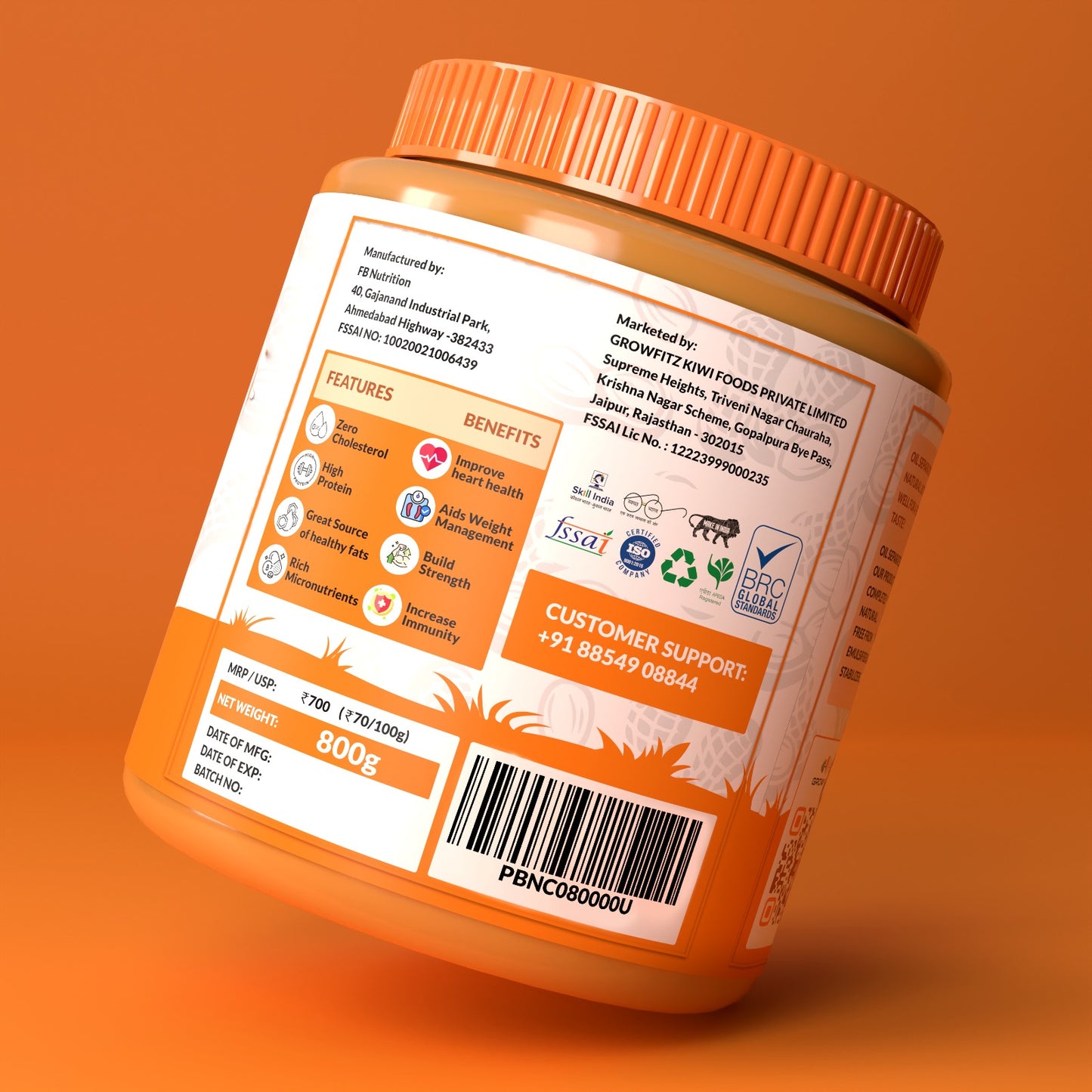 Peanut Butter - Natural Smooth 800g