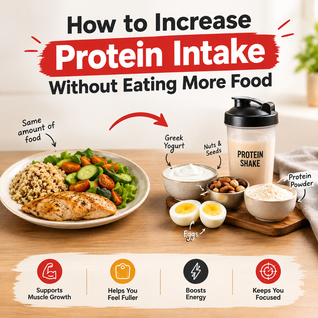 How to Increase Protein Intake Without Eating More Food