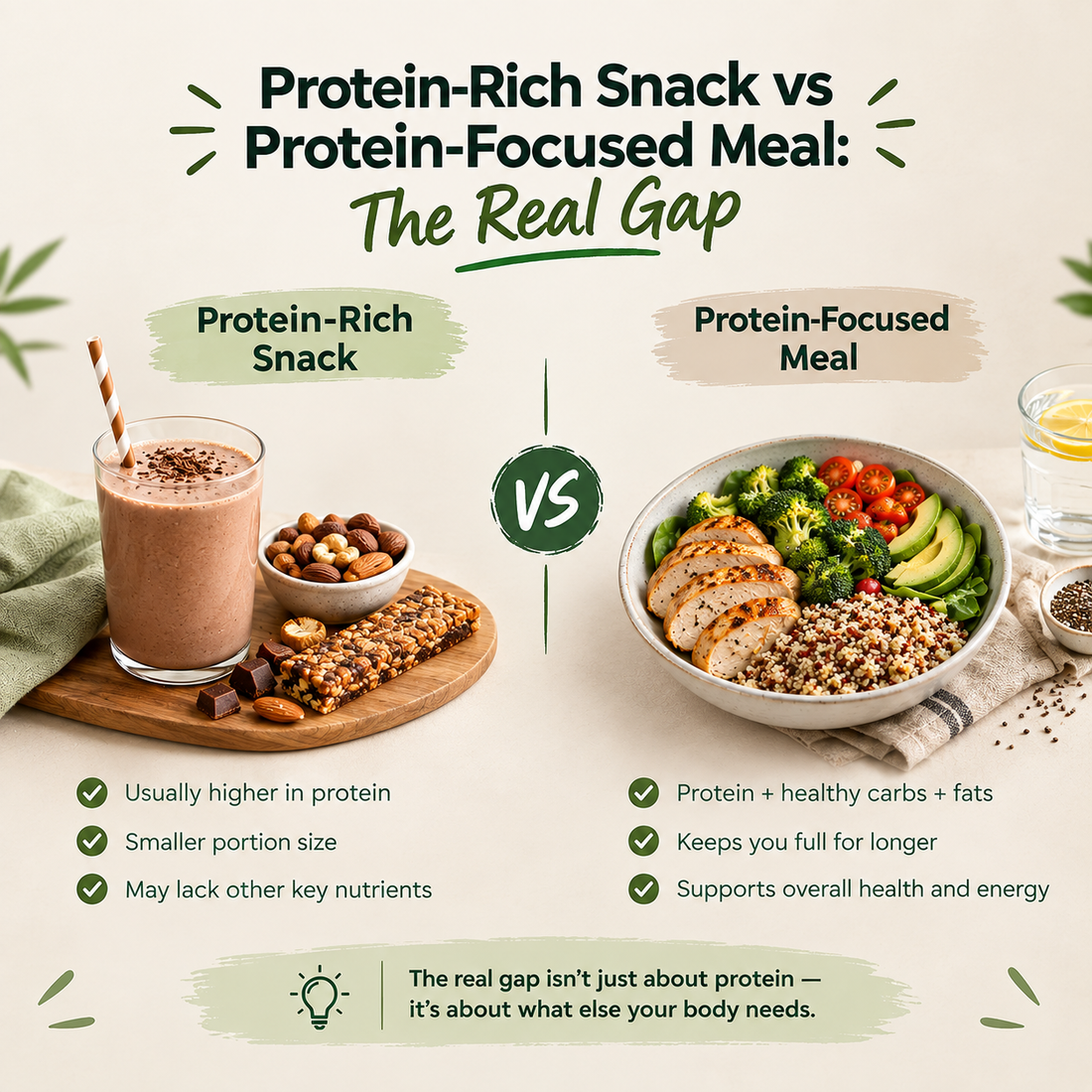 Protein-Rich Snack vs Protein-Focused Meal: The Real Gap