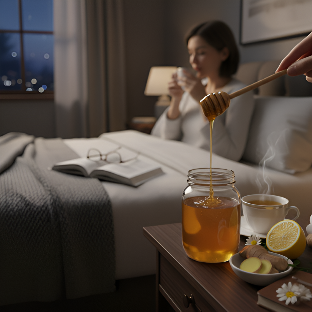 Raw honey before bed for better sleep - Benefits of Honey