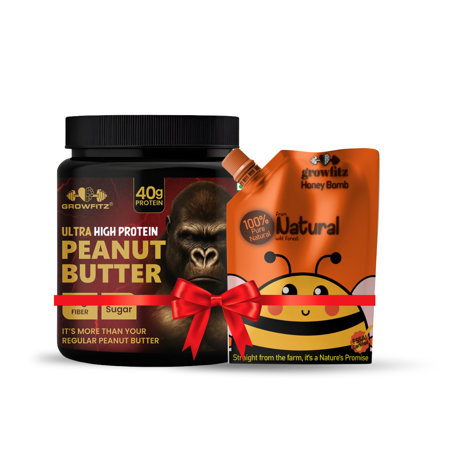 Ultra High Protein Peanut Butter with Honey from Natural Wild Forests | Combo | 900gm