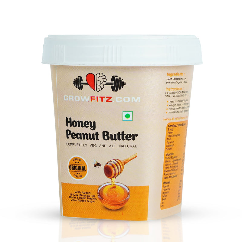 Growfitz Peanut Butter: Honey Flavour (High Quality)