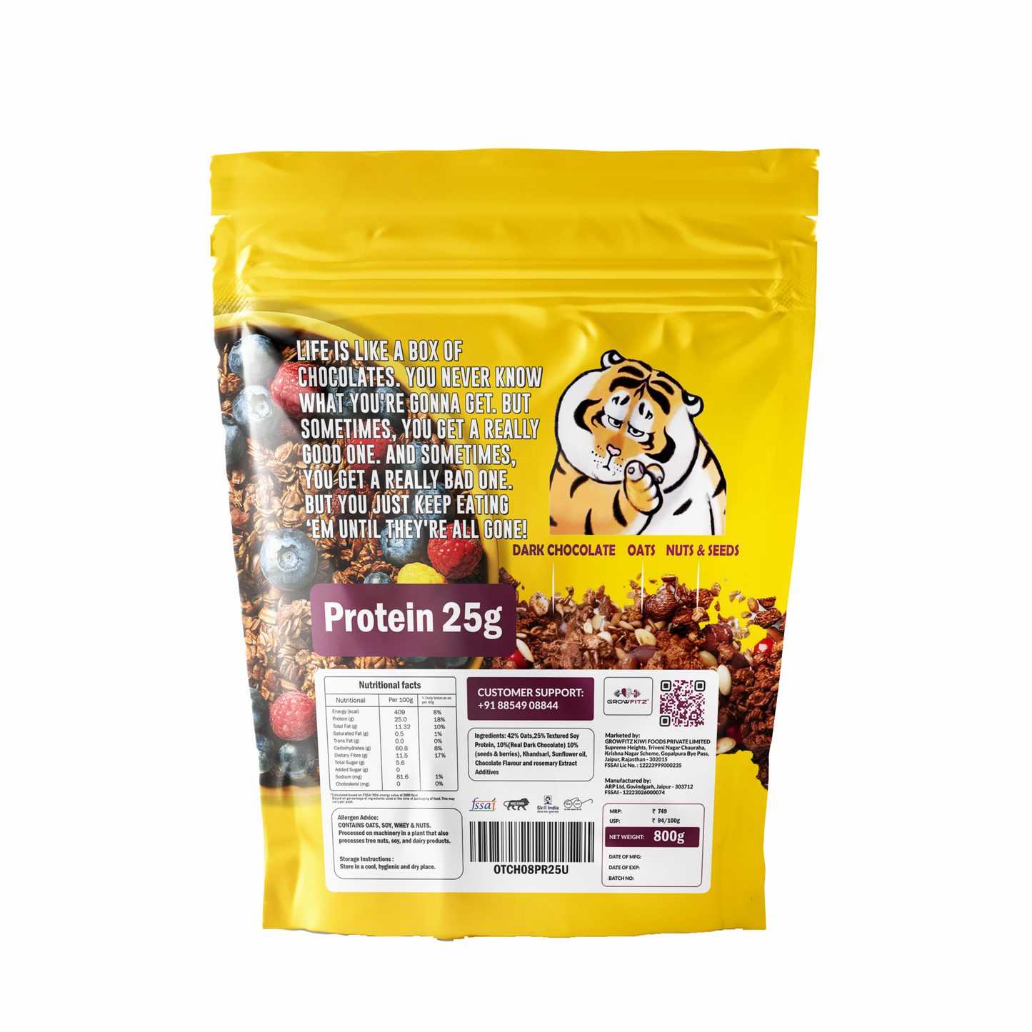 High Protein Chocolate Oats | 25g Protein | 800g