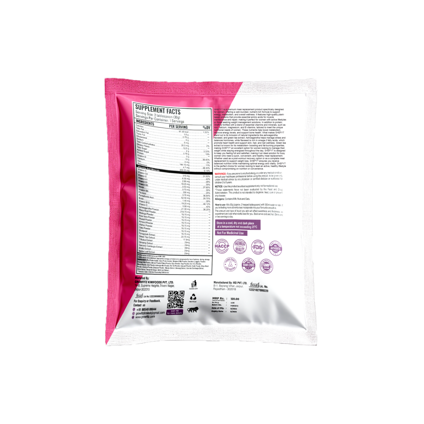 Shefit | Plant Protein – 4 Flavours | 30g x 16 Pouches