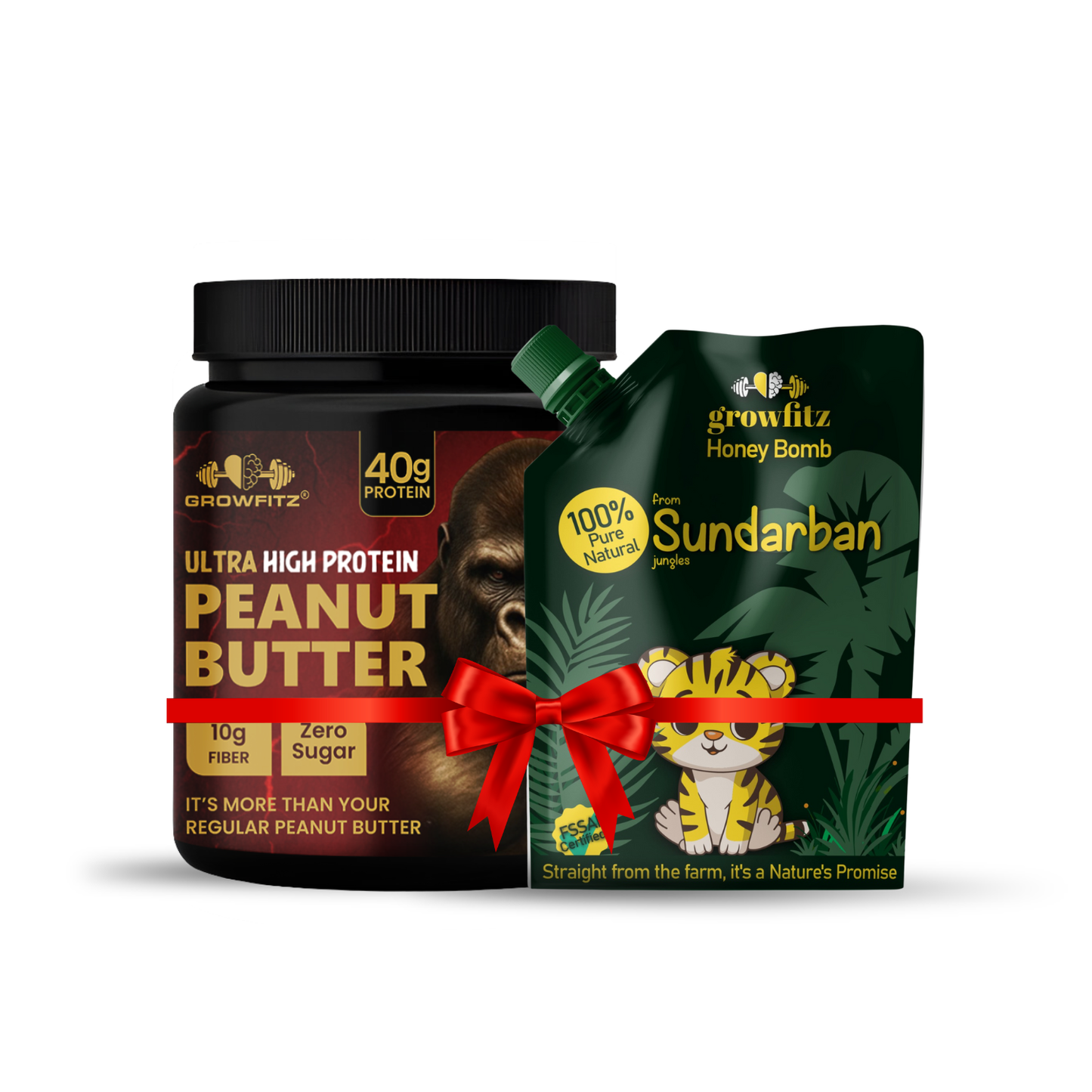 Ultra High Protein Peanut Butter with Honey from Sundarban Jungle | Combo | 900gm