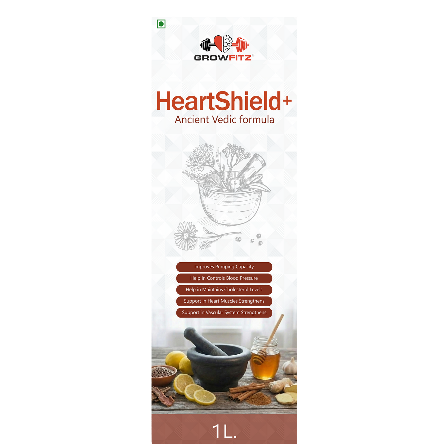 Heart Shield+ | For Heart & Cholesterol Support | Herbal Juice | 1L