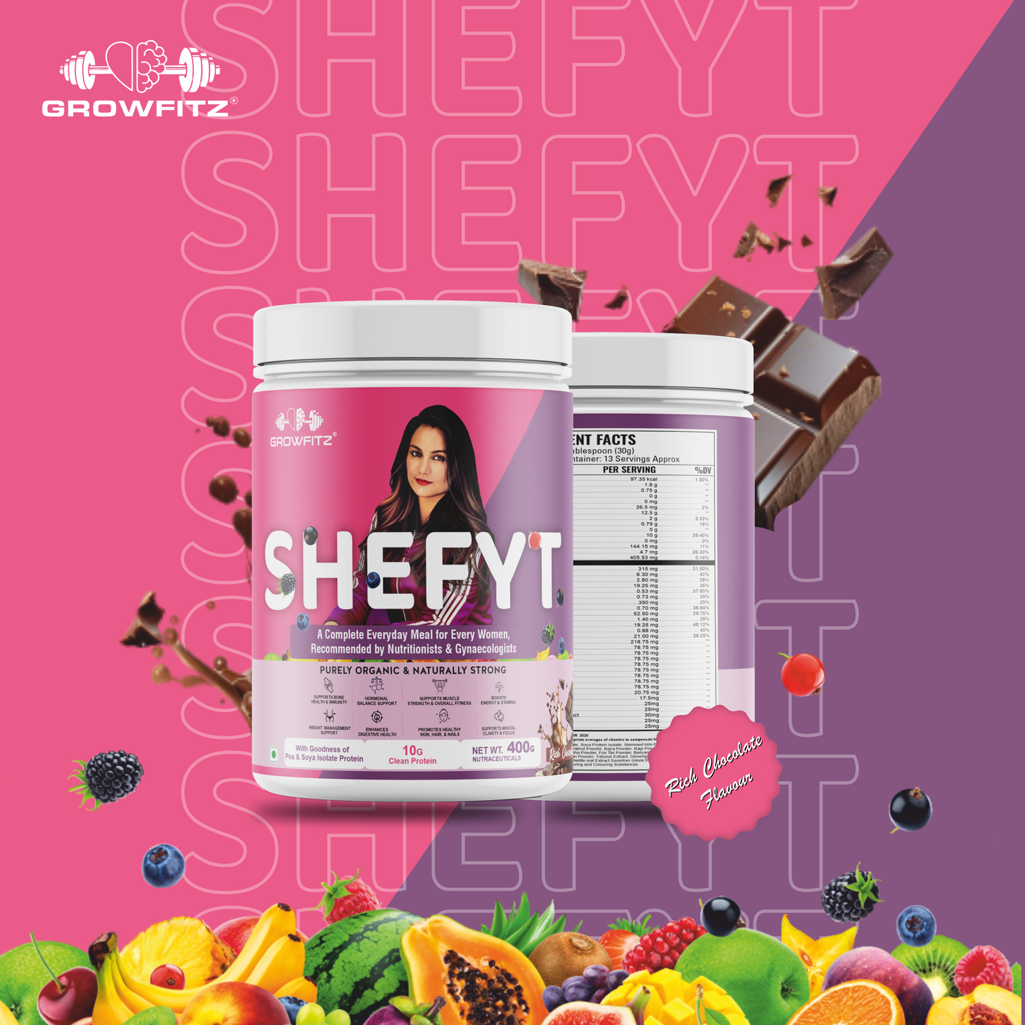 SheFit | Plant Protein | Chocolate Flavor |  Nutritional Meal for Women