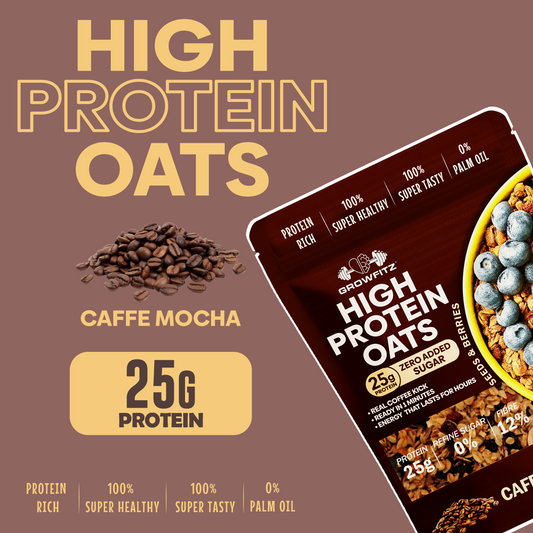 Caffee Mocha Flavor Breakfast Oatmeal | 25g High Protein Oats 800 Gram | Healthy Fats, No Added Sugar (Pack of 1)