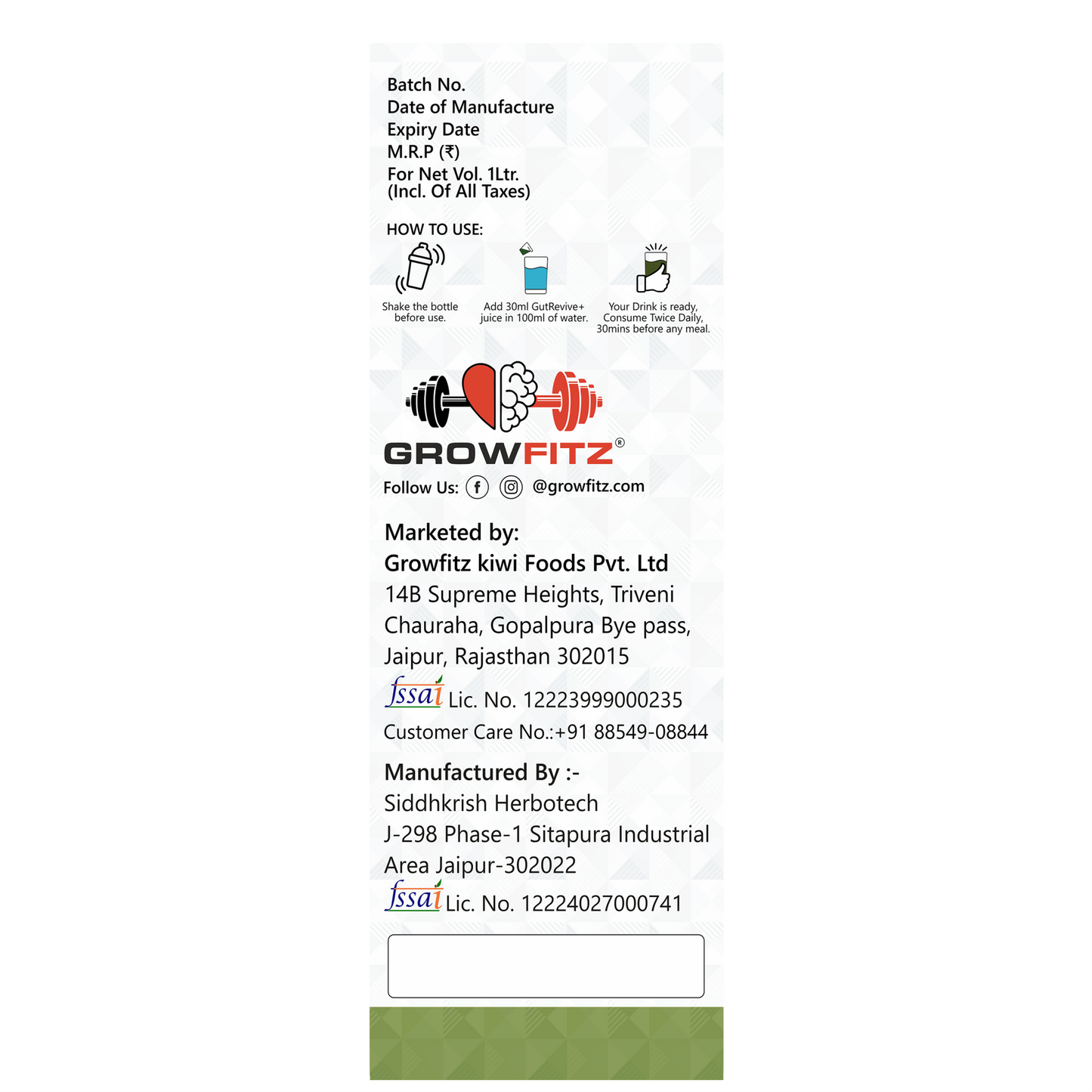 Gut Revive+ | For Gut, Liver Detox & Digestive Support | Herbal Juice | 1L