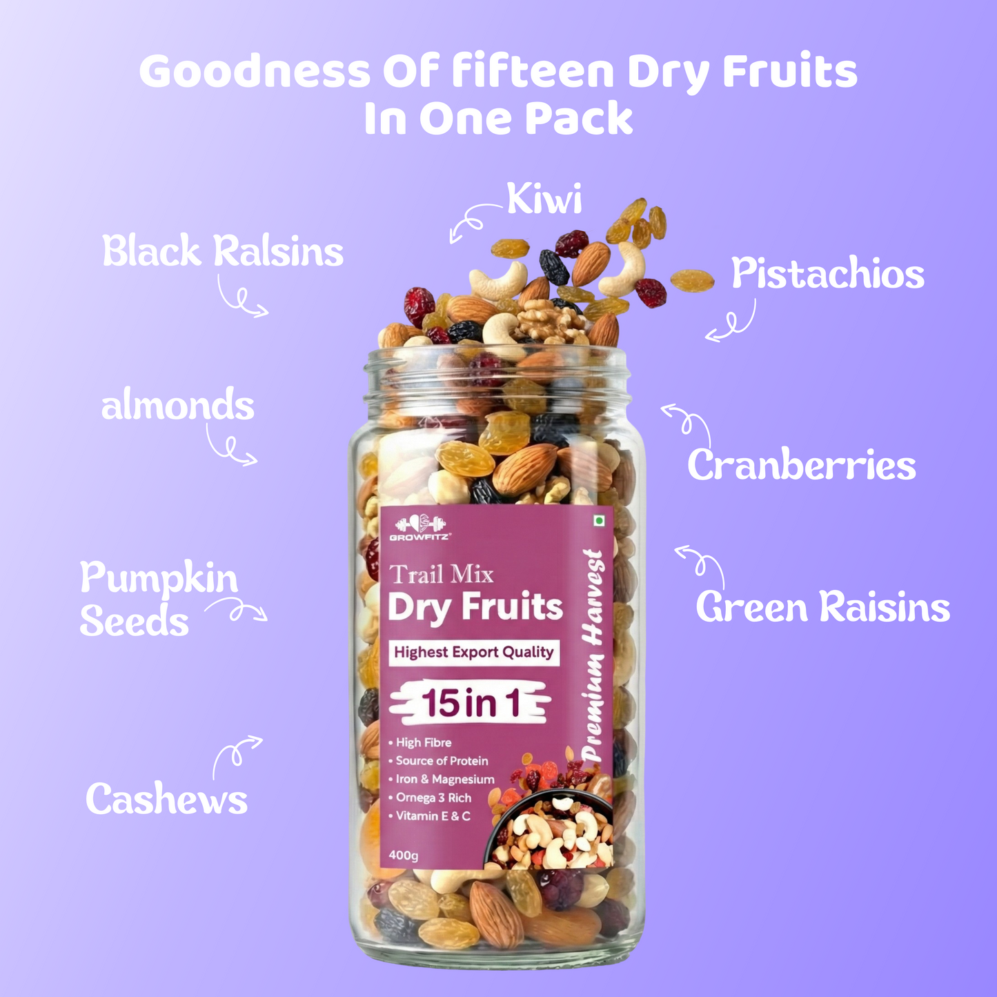 Dry Fruits | Premium Trail Mixed | 400g
