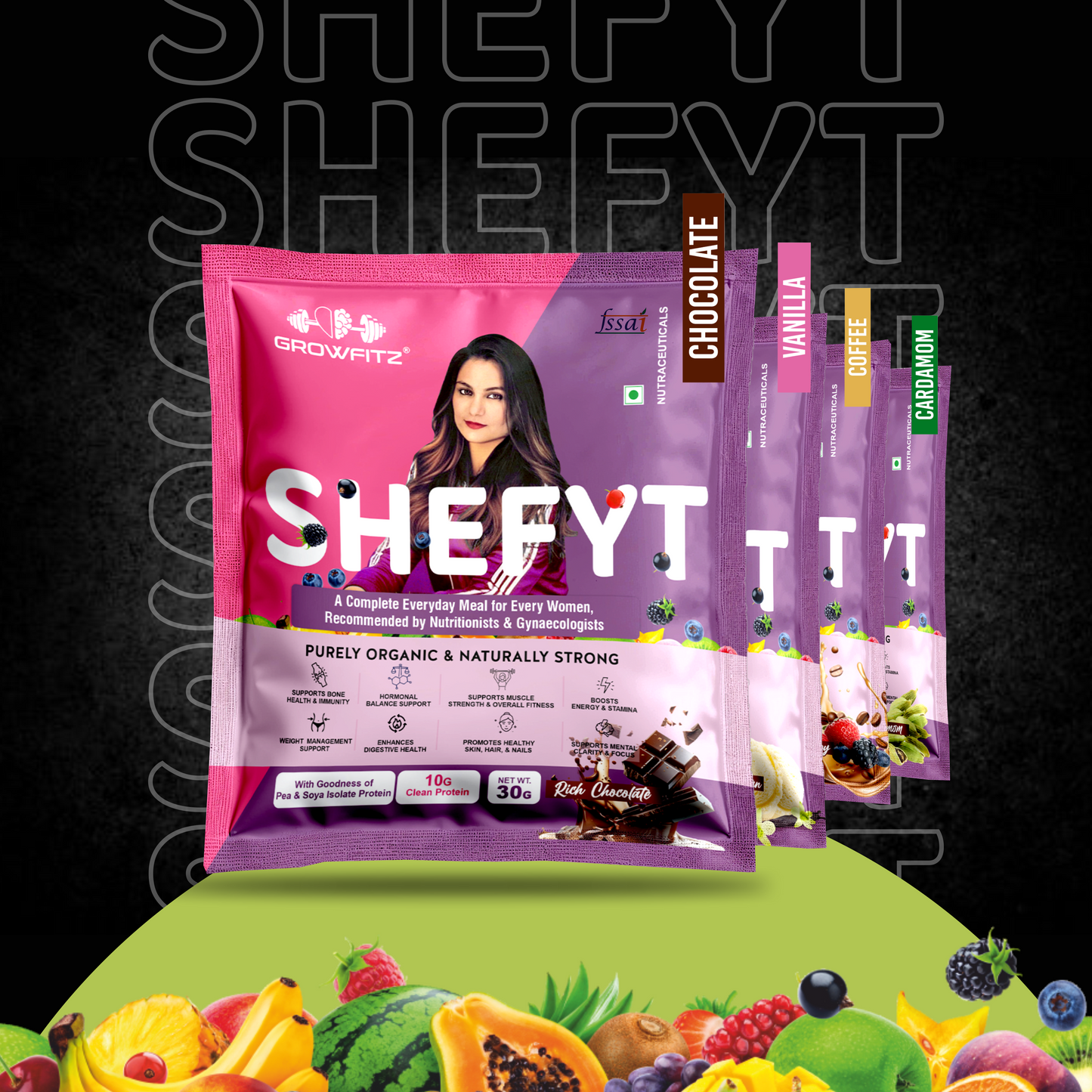 Shefit | Plant Protein - 4 Flavours | 30g x 8 Pouches