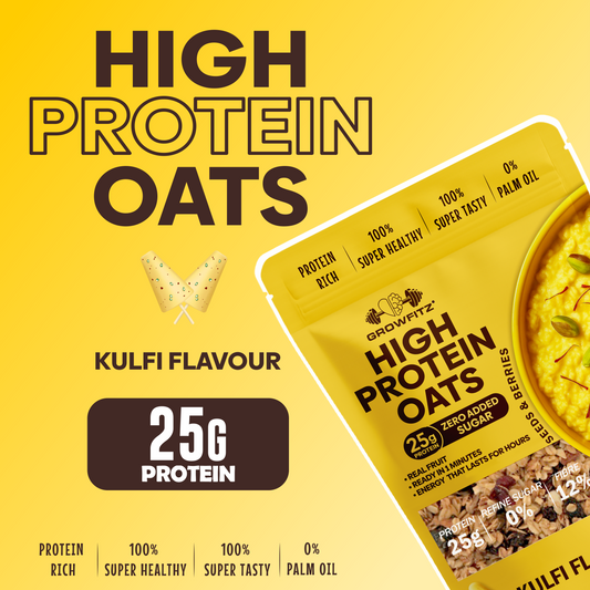 Kulfi Flavor Breakfast Oatmeal | 25g High Protein Oats 800 Gram | Healthy Fats, No Added Sugar (Pack of 1)