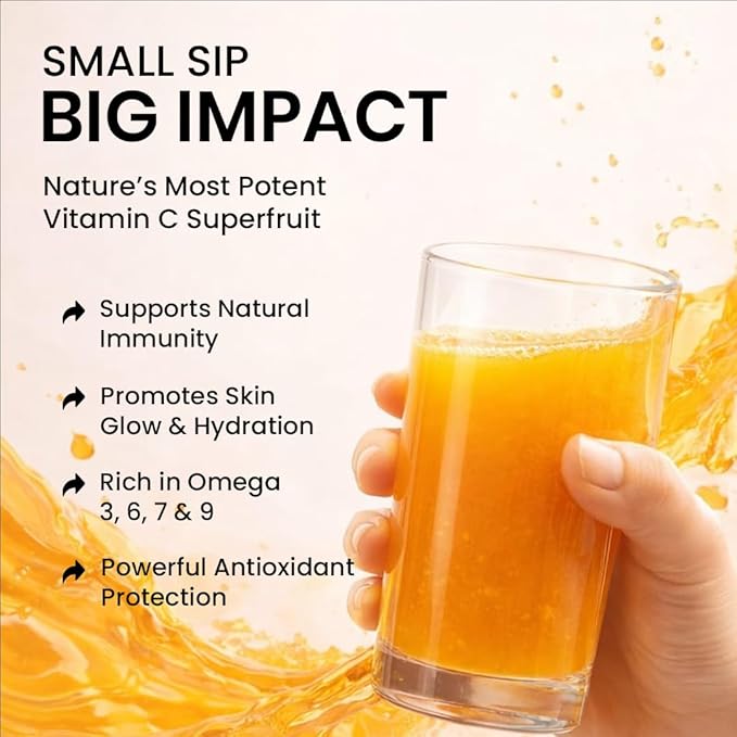 Himalayan Sea Buckthorn Pulp Concentrate 500 ML | Cold-Pressed | Makes 80 Glass, Natural Vitamin C, Omega 3 6 7 9, Antioxidants | Immunity, Skin Glow & Gut Health Support | Seabuckthorn Juice