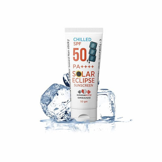 Growfitz Solar Eclipse Sunscreen SPF 50 PA++++ | Chilled, Water-Based, 50gm