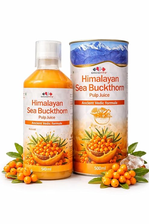 Himalayan Sea Buckthorn Pulp Concentrate 500 ML | Cold-Pressed | Makes 80 Glass, Natural Vitamin C, Omega 3 6 7 9, Antioxidants | Immunity, Skin Glow & Gut Health Support | Seabuckthorn Juice