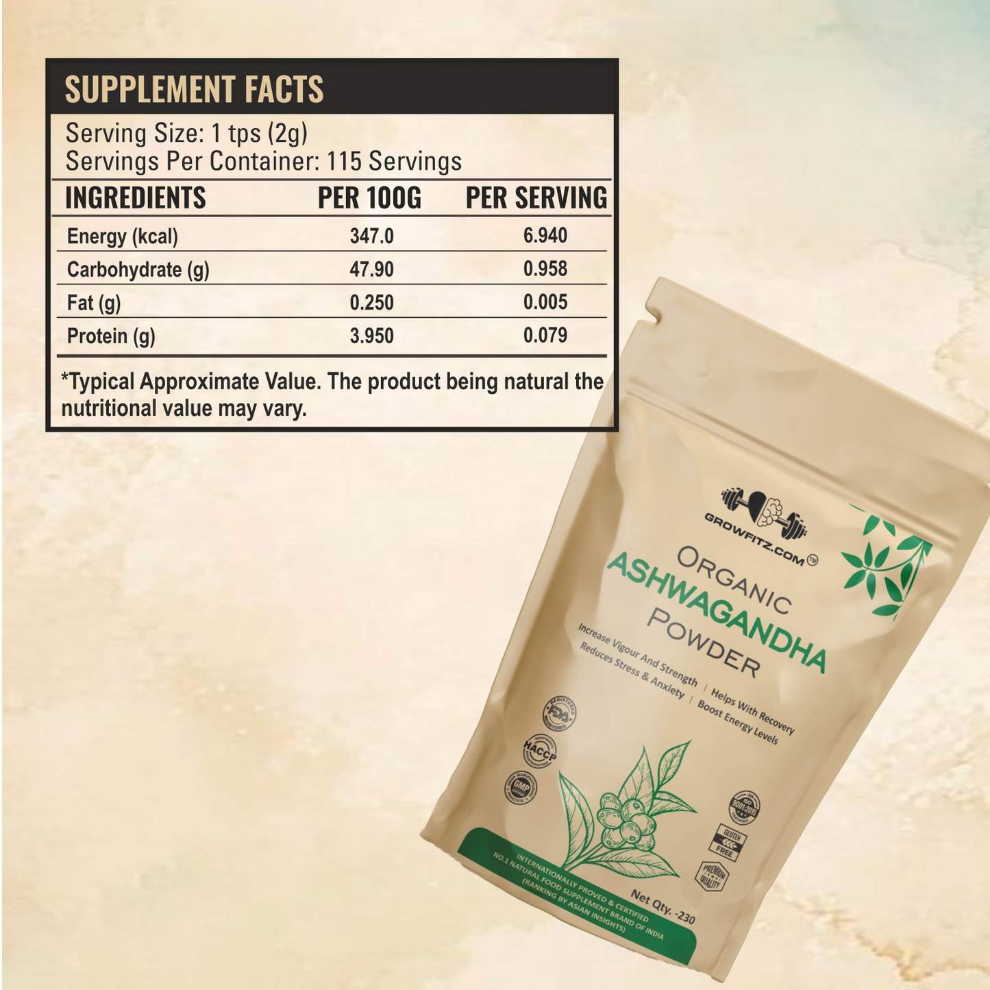 Ashwagandha Root Powder | Herbal Wellness | 230g