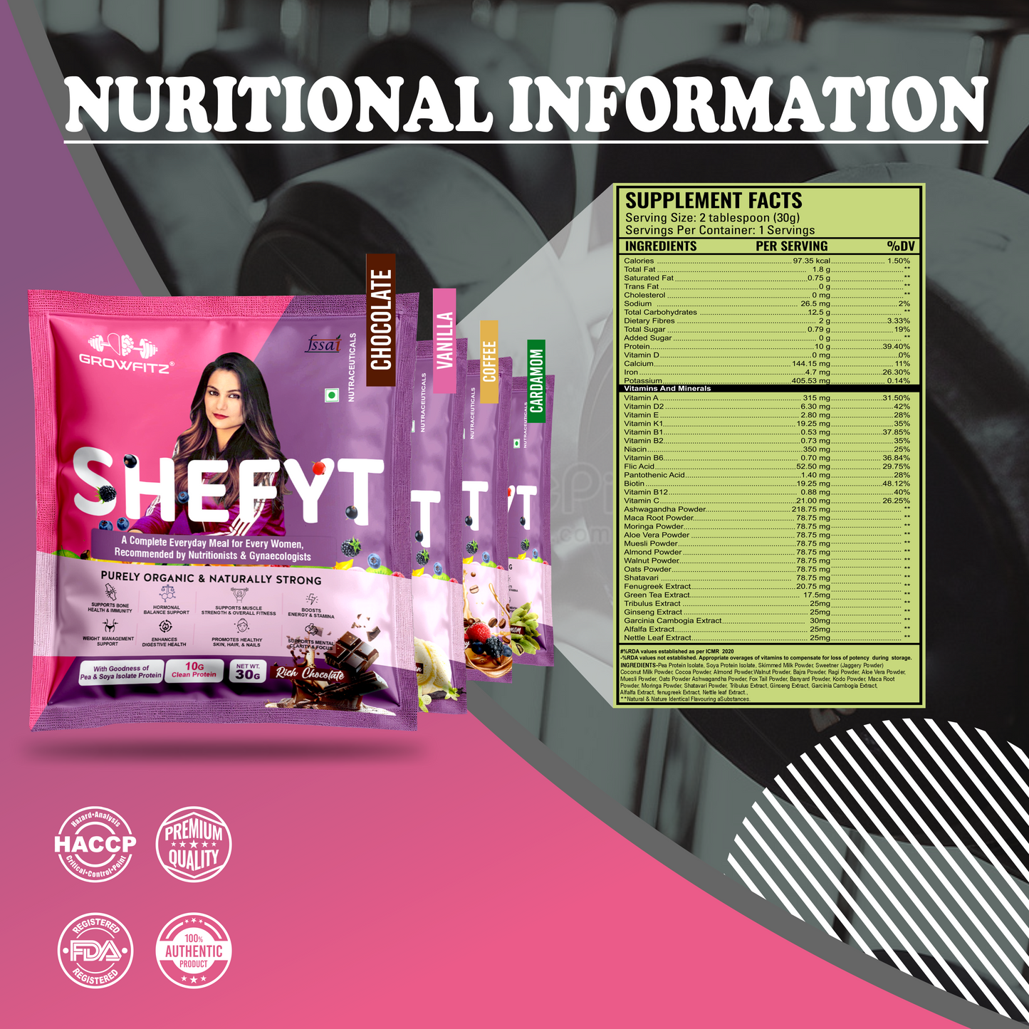 Shefit | Plant Protein - 4 Flavours | 30g x 8 Pouches