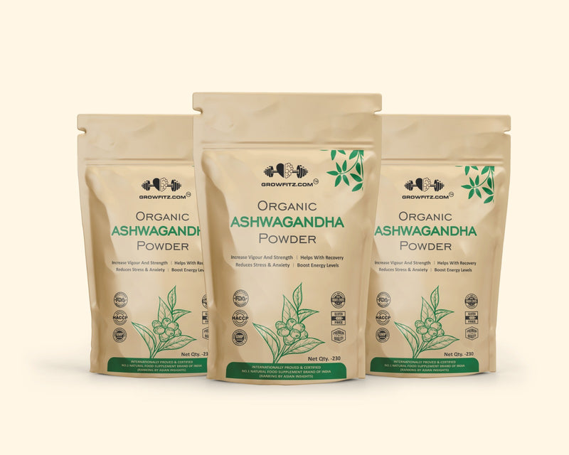 Growfitz Ashwagandha : Organic || Obtained from Roots