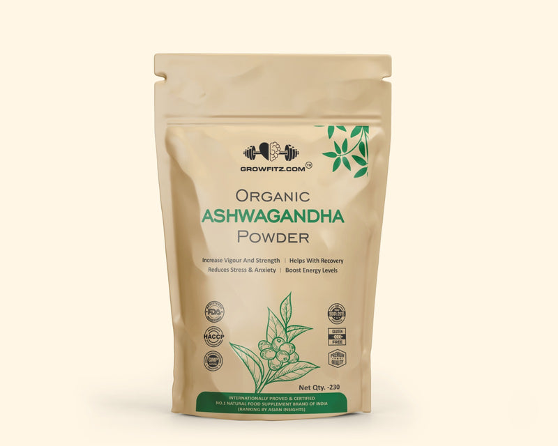 Growfitz Ashwagandha : Organic || Obtained from Roots