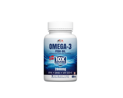 Omega 3 Fish Oil Capsules 2800mg | Fish Oil Omega 3 Supplement To Support Overall Health & Skin With Added Aloevera, Vitamin D3, Vitamin E For Men & Women - 60 Tablets