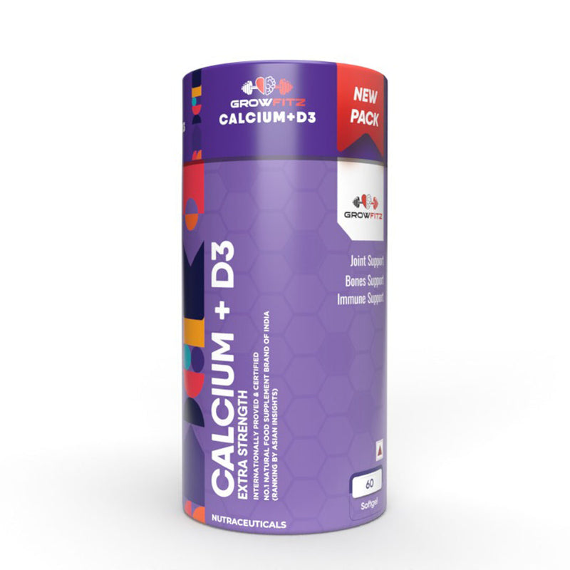 Growfitz Calcium+D3 :High Quality Calcium : For Joints , Bones & Muscle Strength